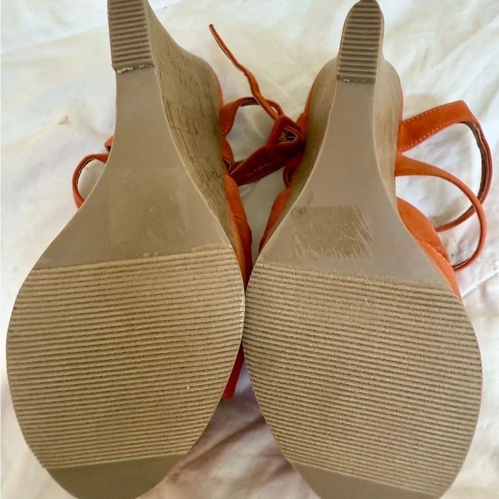 Orange Platform Sandals with Retro Flair